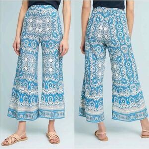 Featherbone by Anthropologie Blue Talese Boho Wide Legged Pants Size 0/2